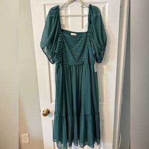 NWT 🪬Teal LC Lauren Conrad 2X Sleeved Dress